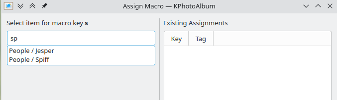 Step 2 - assigning a macro - typing sp
