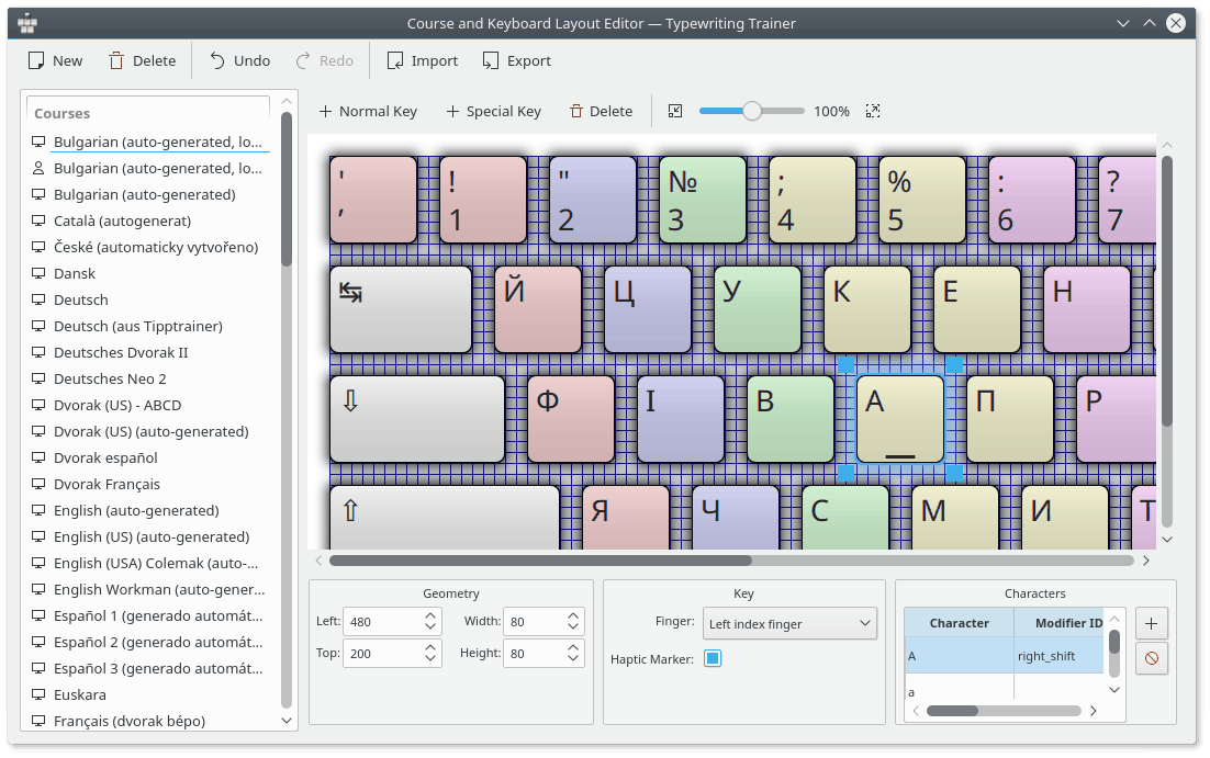 Editing an individual key properties