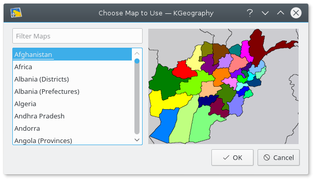Here's a screenshot of KGeography at first start