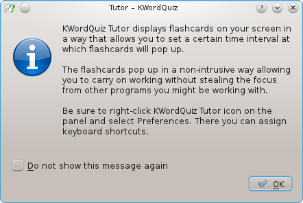 Startbildschirm des Tutormodus
