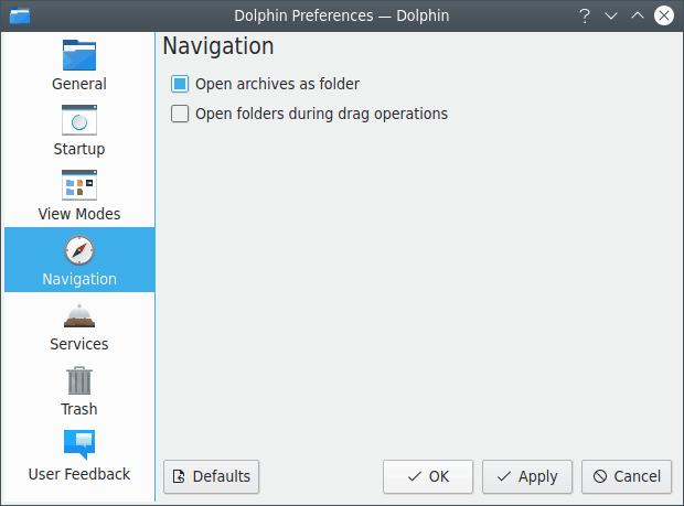 Navigation Settings.