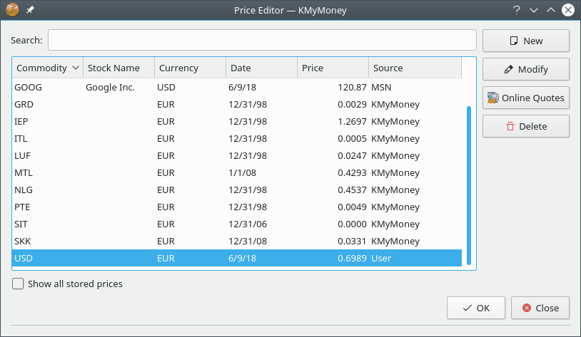 Currency Price Editor