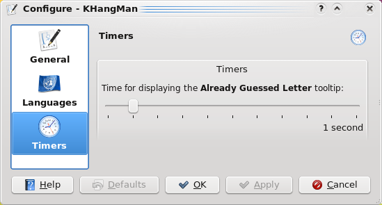 KHangMan Timers Settings