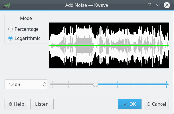 Schermata dell'estensione Generatore di rumore