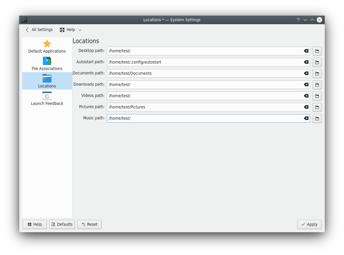 Bazı KDE yollarını yapılandır