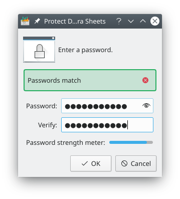 The Protect Document dialog