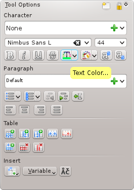 The color selector