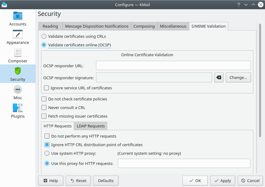 Security S/MIME Validation