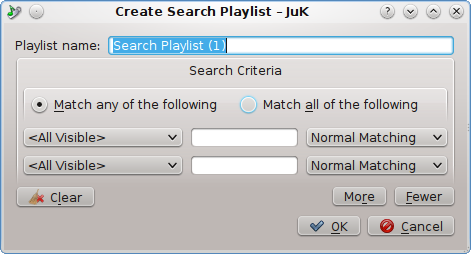 Screenshot of the Advanced Search Dialog.