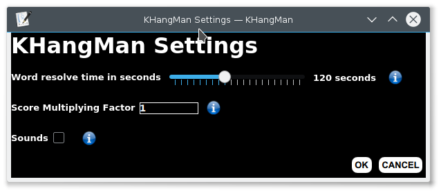 KHangMan settings