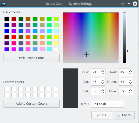 The color selector.