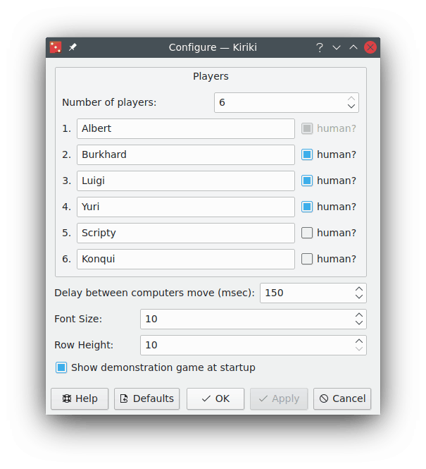 Game Configuration