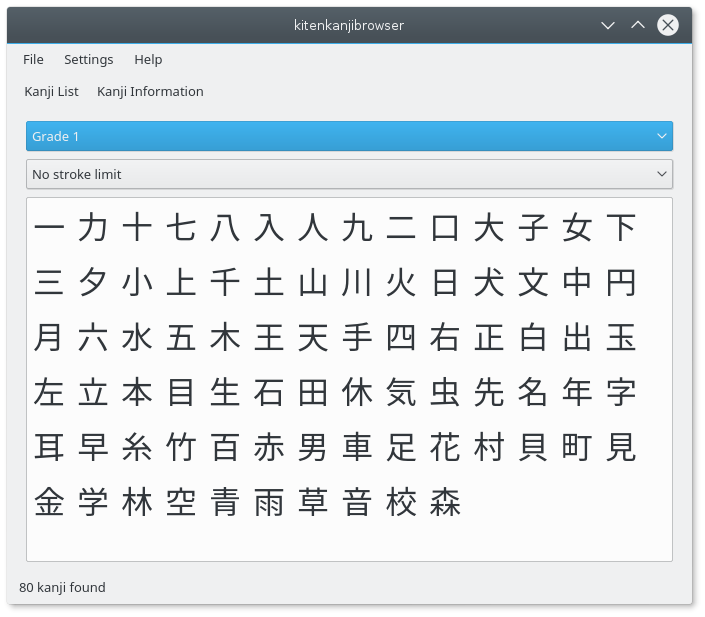 Kiten kanji list