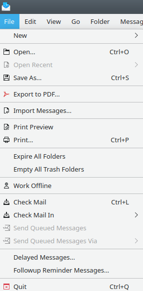 The File Menu