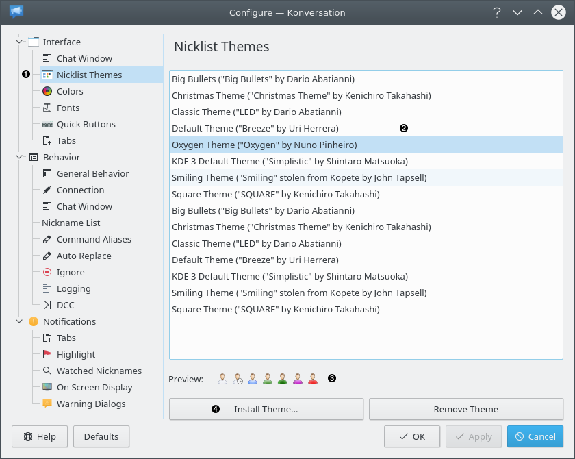 The Themes screen
