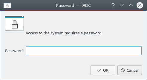 Remote Desktop Connection password entry