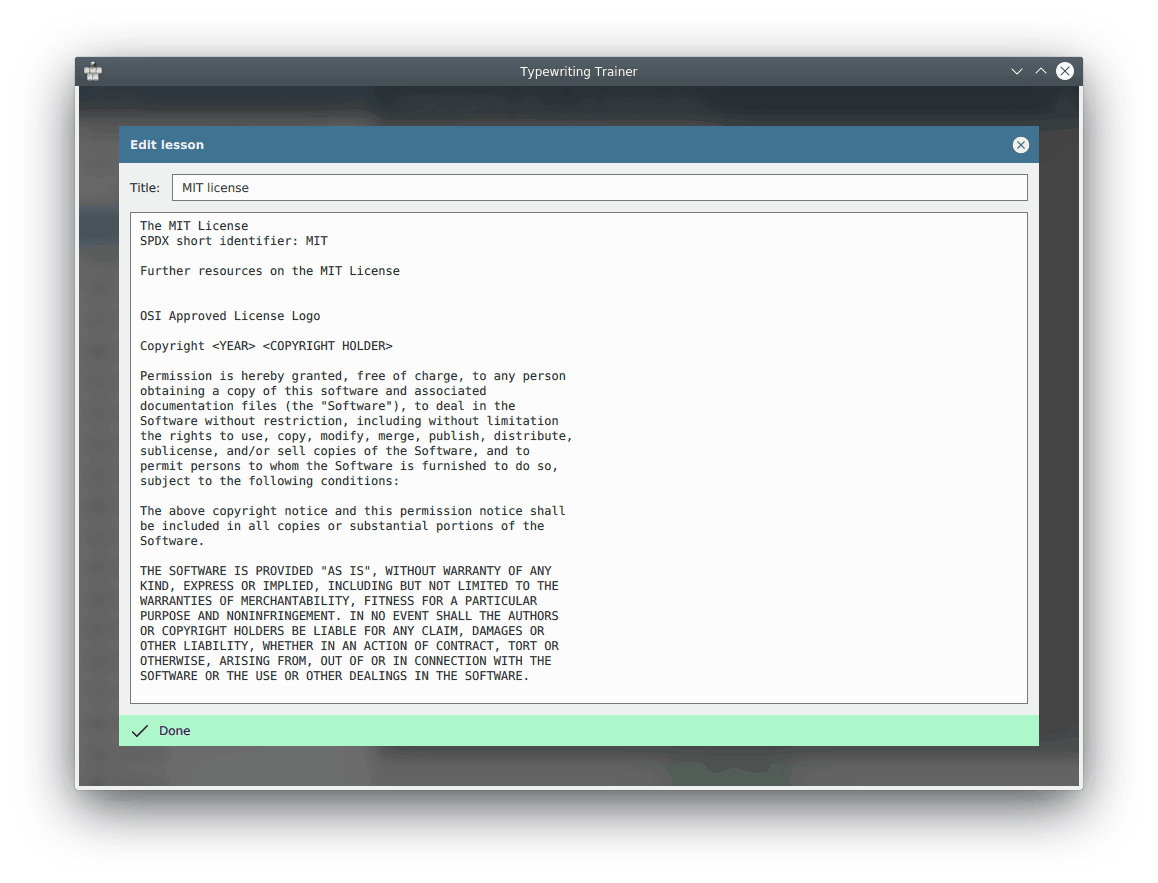 Custom lesson editor