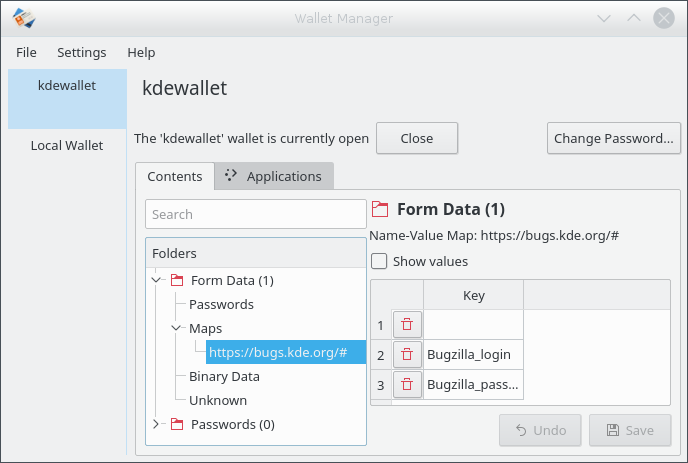 Main window with two wallets