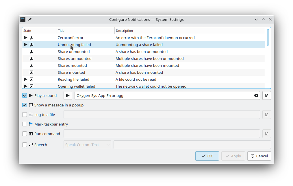 Systemsettings notification module