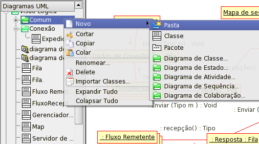 Organizando um Modelo com Pastas Lógicas no Umbrello UML Modeller