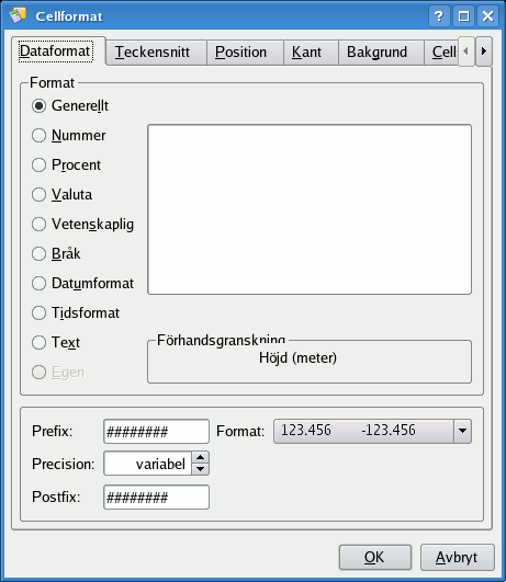 Sidan Dataformat.