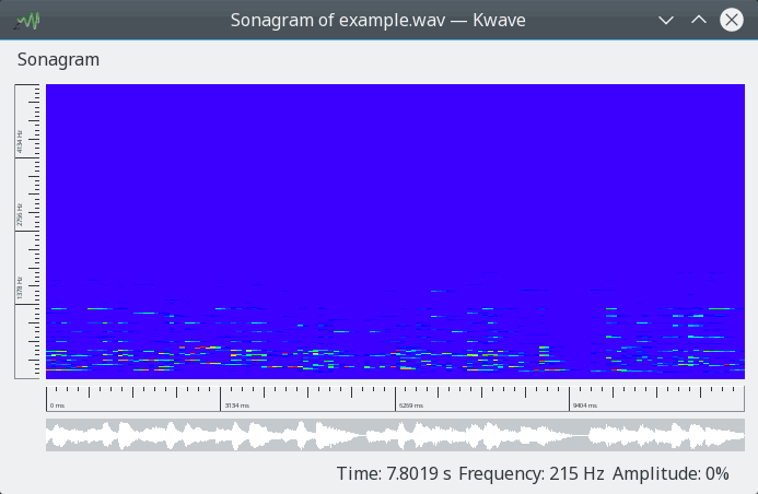 Skärmbild av sonogram-fönstret
