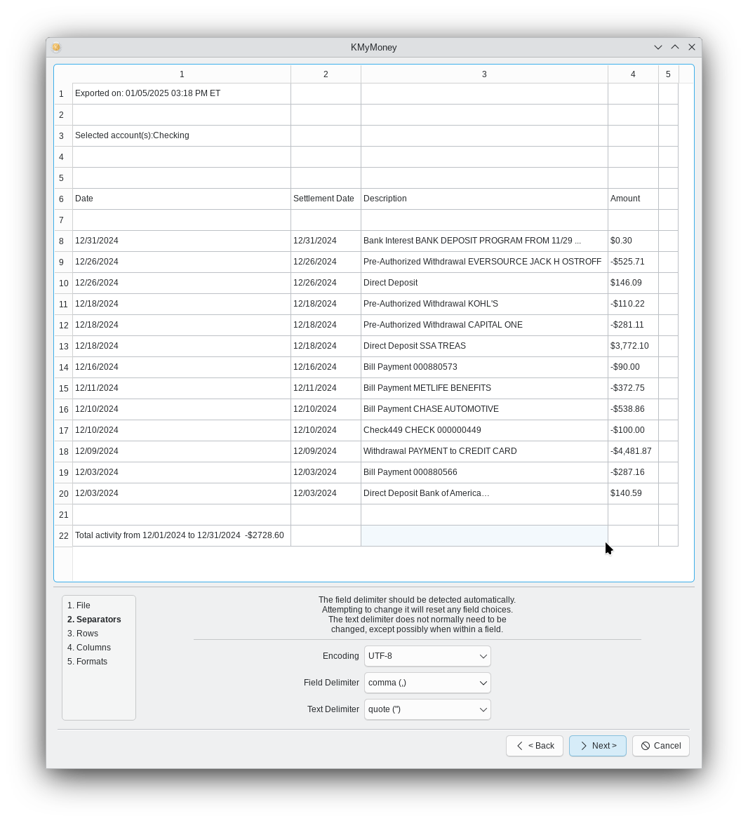 guide för csv-import: avgränsare