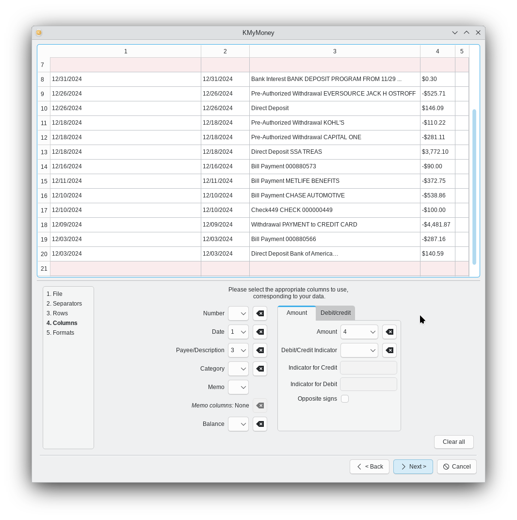 guide för csv-import: investering
