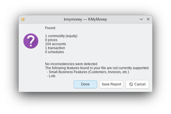 gnucash importrapport