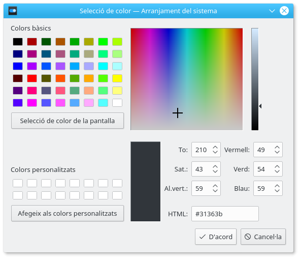 El selector de color.