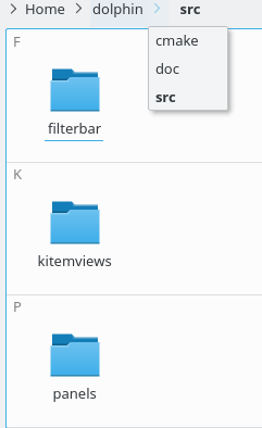Barra de localització en el mode navega.