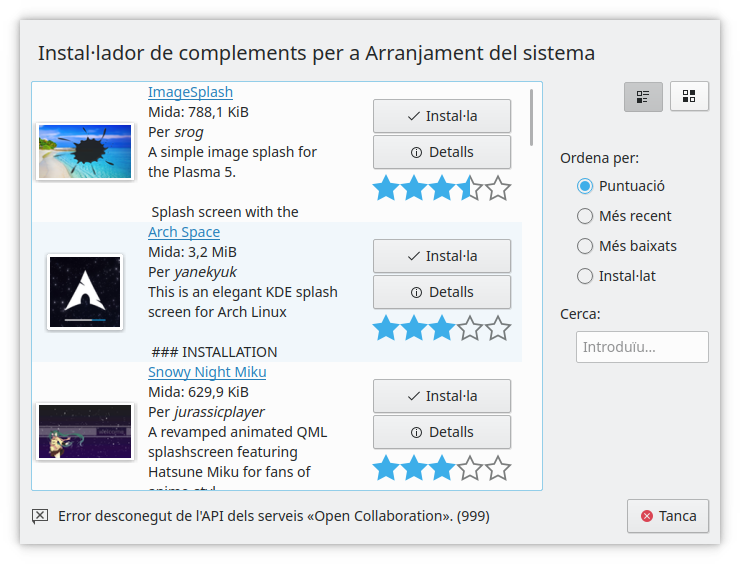 Instal·lant un tema nou