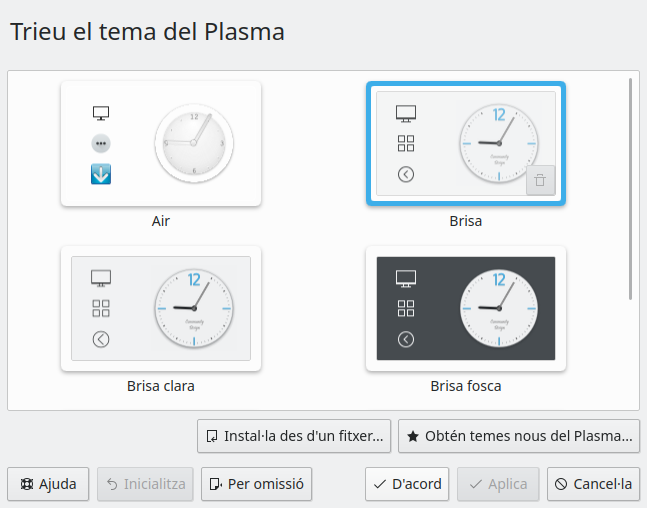 Personalització de l'estil del Plasma™
