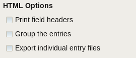 HTML-Exporteinstellungen