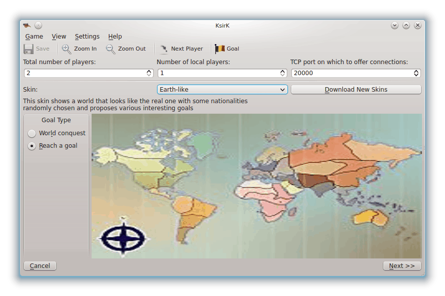 Network game parameters dialog