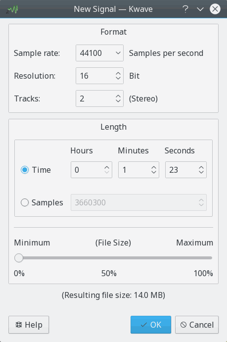 Screenshot of the New Signal Plugin