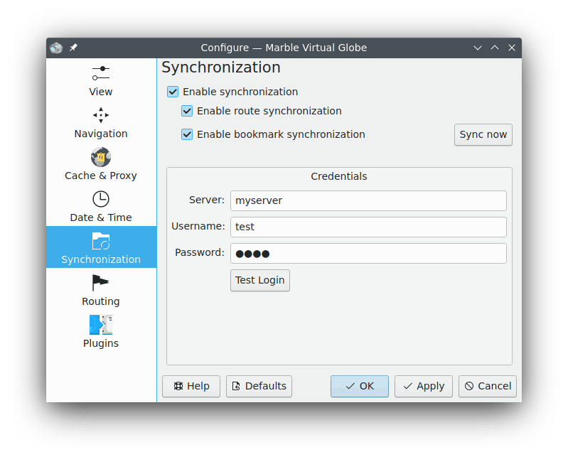 Enable Synchronization Synchronization Configuration