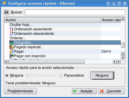 Captura de pantalla de configuración de atajo 1