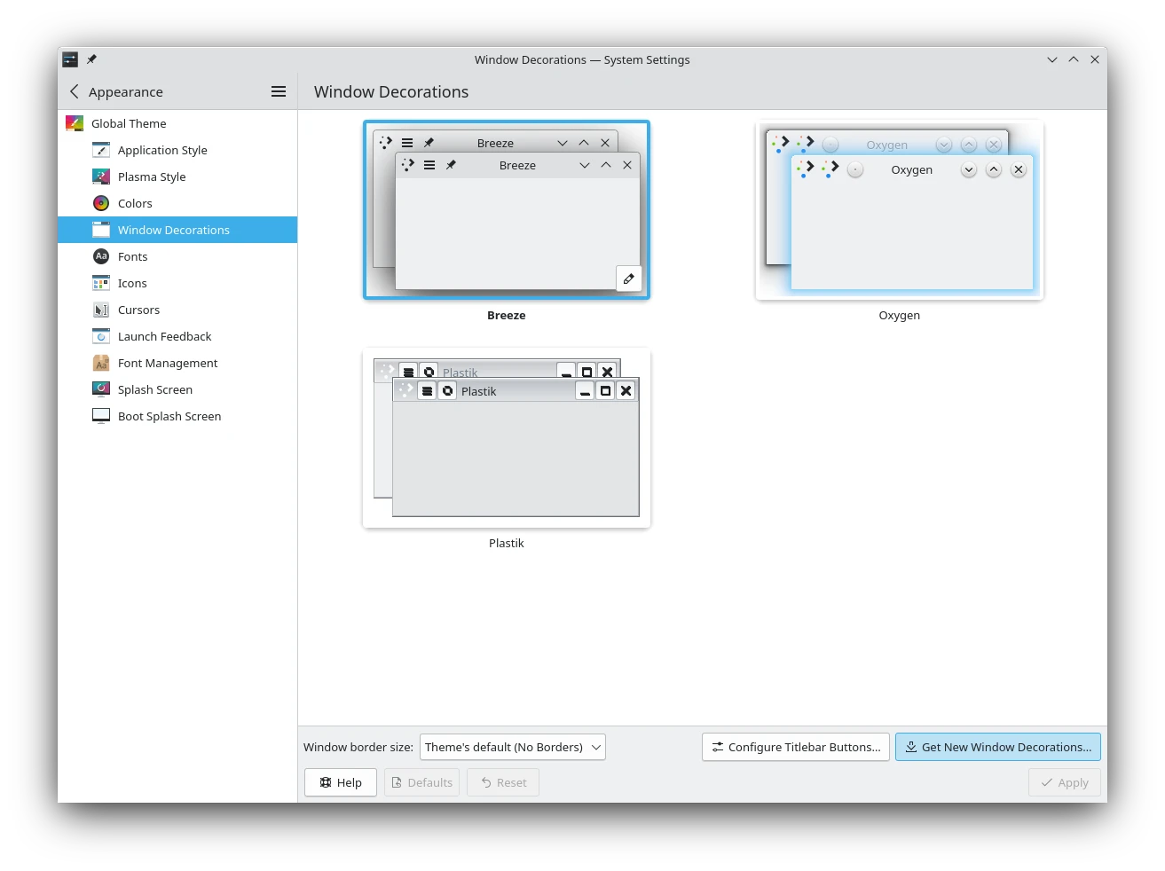 Módulo de configuración del estilo de la ventana