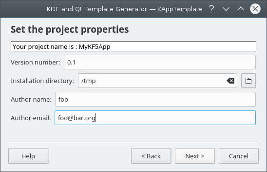 KAppTemplate kolmas lehekülg