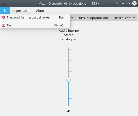 Opzioni dei file di KMix