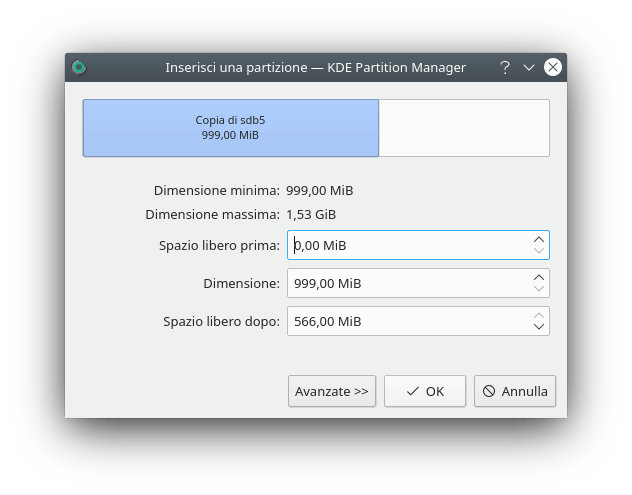 Copia della partizione home