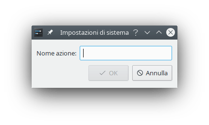 Schermata della finestra di aggiunta di azioni