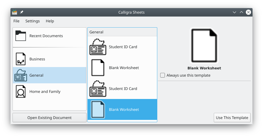 Calligra Sheets, de eerste keer