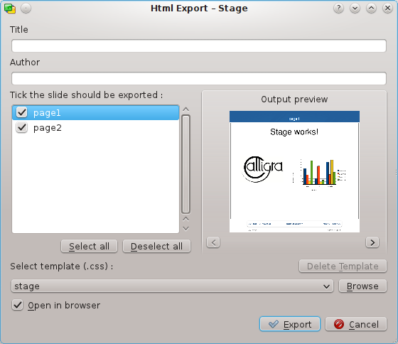 Instellingen voor uw HTML-diapresentatie invullen