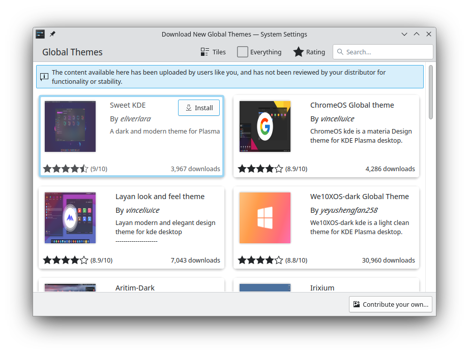 Nieuwe globale thema's ophalen...