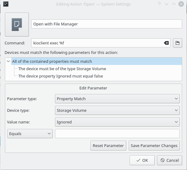 Imagem da janela para Editar a Acção