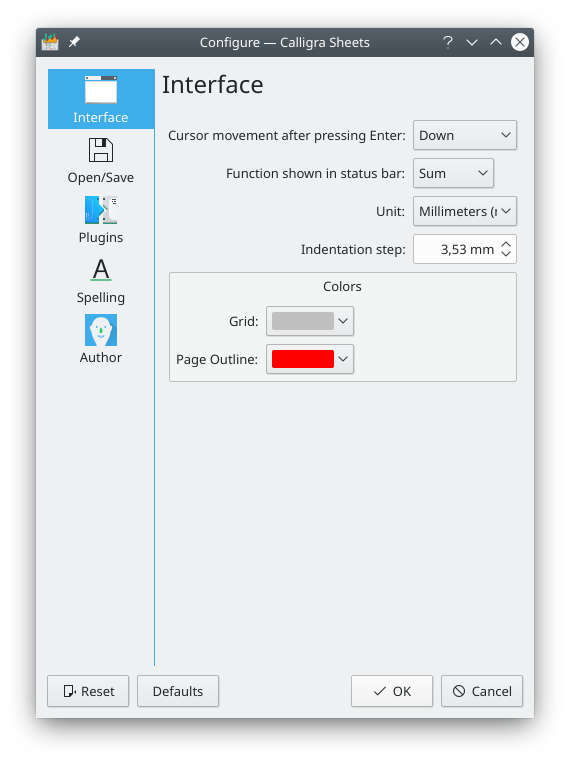 Configuração da Interface.