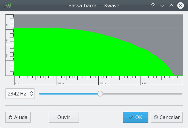 Captura de tela do plugin filtro passa-baixo