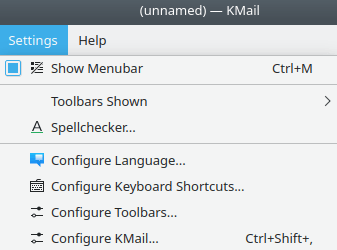 Меню «Настройка»